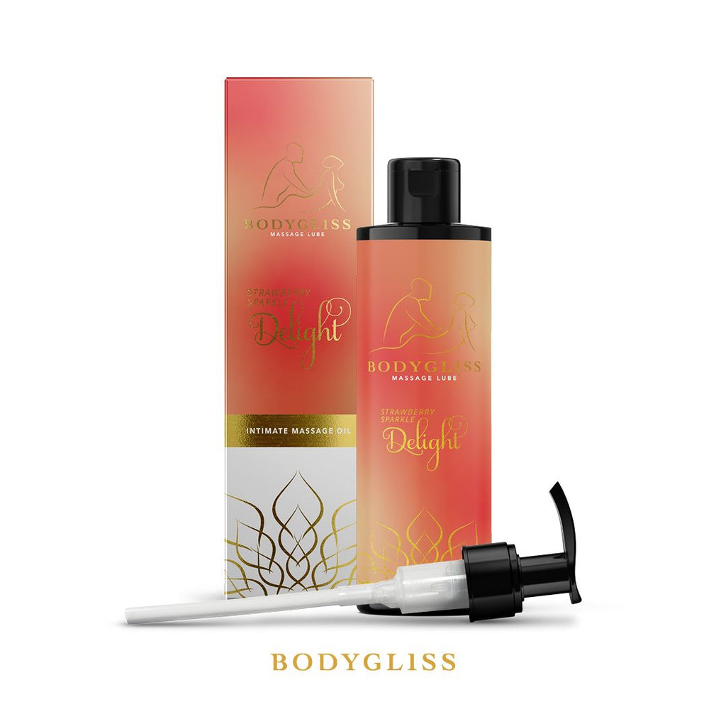 Bodygliss - Nuddolía og sleipiefni (Delight Strawberry and Champagne) 150ml - Hermosa