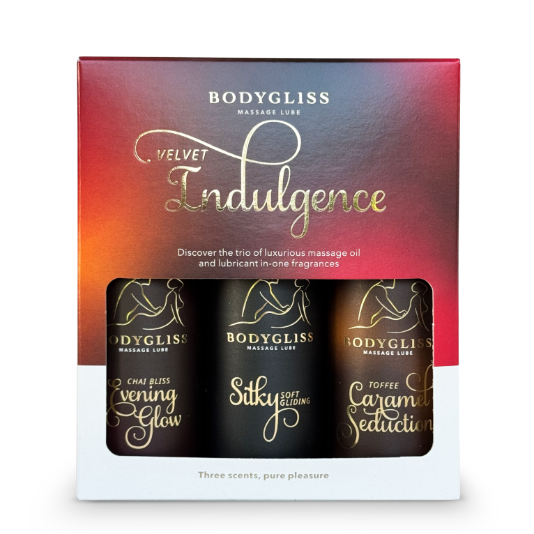 Bodygliss - Nuddolíu og sleipiefnasett (Velvet Indulgence)